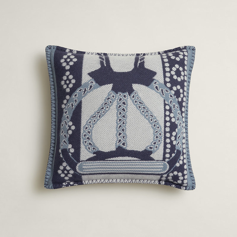 Fantaisie d'Etriers pillow - Blue | Hermès USA